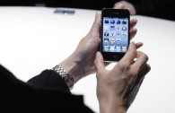 The new Verizon Wireless version of the iphone is on display for members of the media to view and touch at Verizon's iPhone 4 launch event in New York